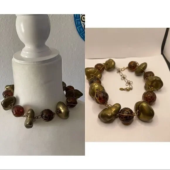 Vintage ABRA COUTURE chunky necklace choker - Picture 1 of 10